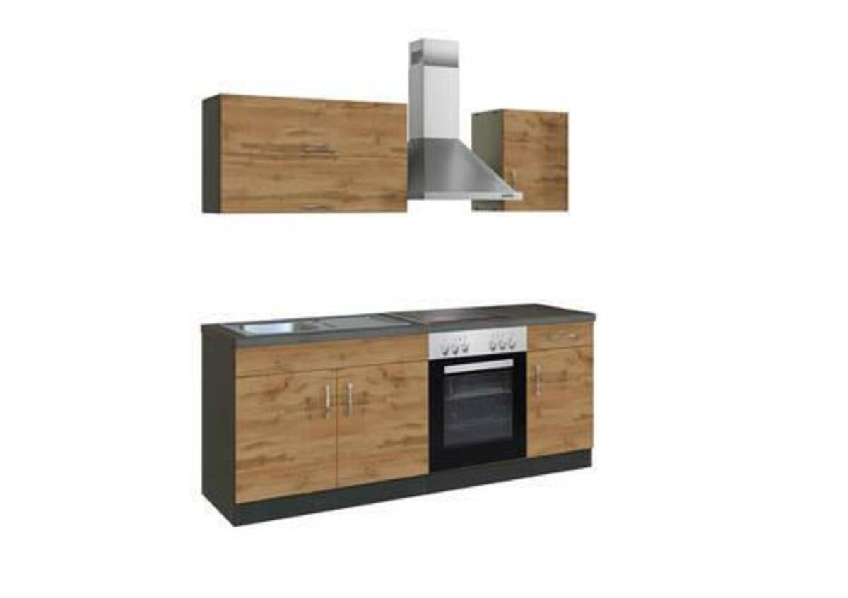 Bild 1 von Küchenblock 'Sorrento' , Eichefarben, Graphitfarben, Eichefarben