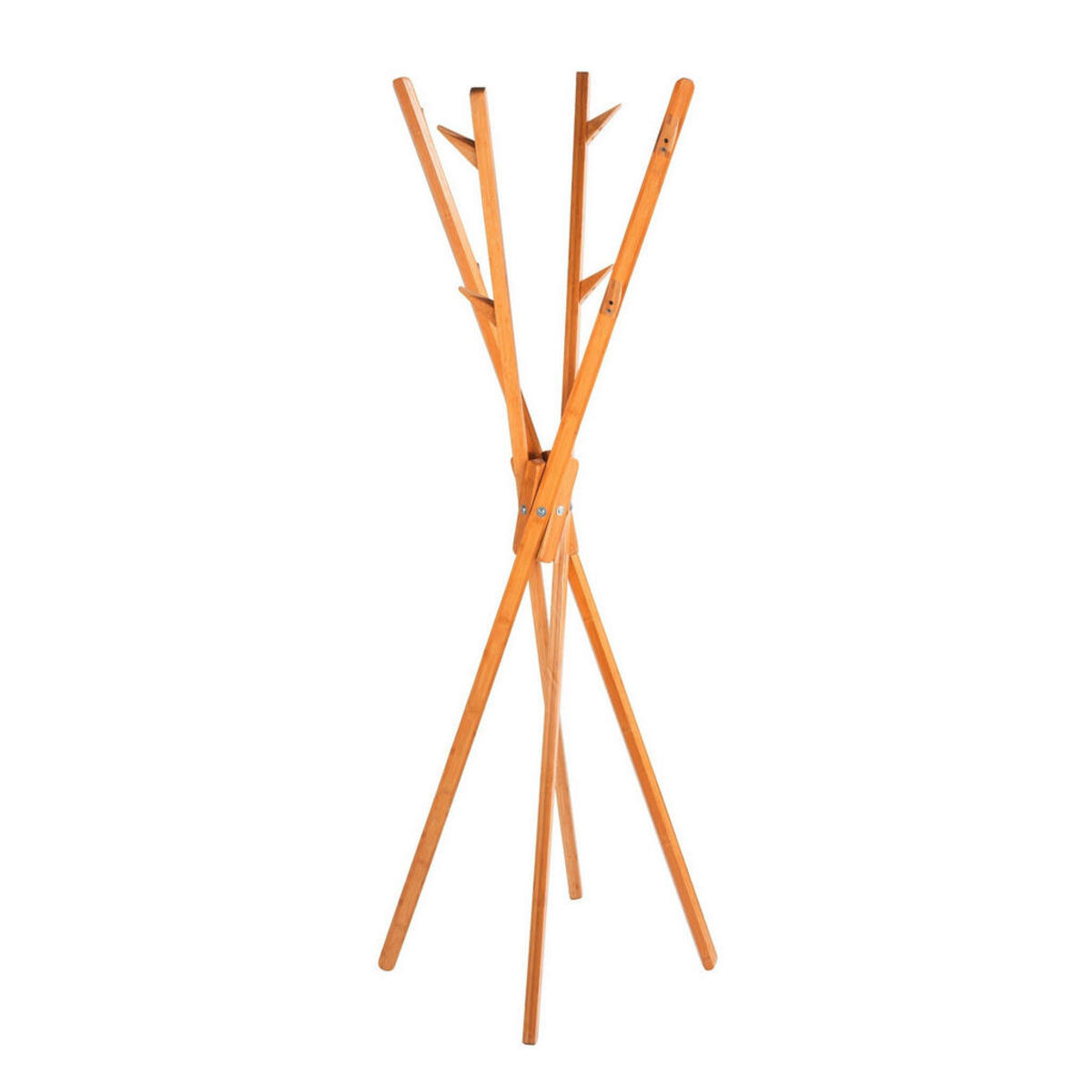 Bild 1 von Wenko Kleiderständer Mikado, Braun, Holz, Bambus, Hartholz, 66.5x170x66.5 cm, standfeste Füße, Garderobe, Garderobenständer