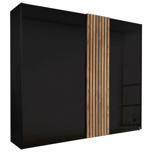 Bild 1 von Novel Schwebetürenschrank, Schwarz, Eiche, Holzwerkstoff, 4 Fächer, 239x223x68 cm, Goldenes M, BQ - Bündnis für Qualität, Made in Germany, Typenauswahl, Beimöbel erhältlich, umfangreiches Zube