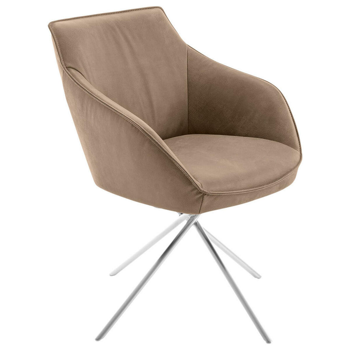 Bild 1 von Koinor Armlehnstuhl, Edelstahl, Beige, Metall, Leder, Echtleder, Büffelleder, Rundrohr, Drehkreuz, 60x84x67 cm, Goldenes M, Dgm, Lederauswahl, Stoffauswahl, Typenauswahl, Gestellauswahl, automatisch