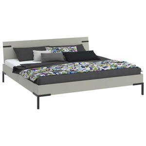 Xora Bett Primolar, Hellgrau, Metall, 200x200 cm, in verschiedenen Größen erhältlich, für Lattenrost geeignet, Holzdekoren erhältlich, Schlafzimmer, Betten, Futonbetten