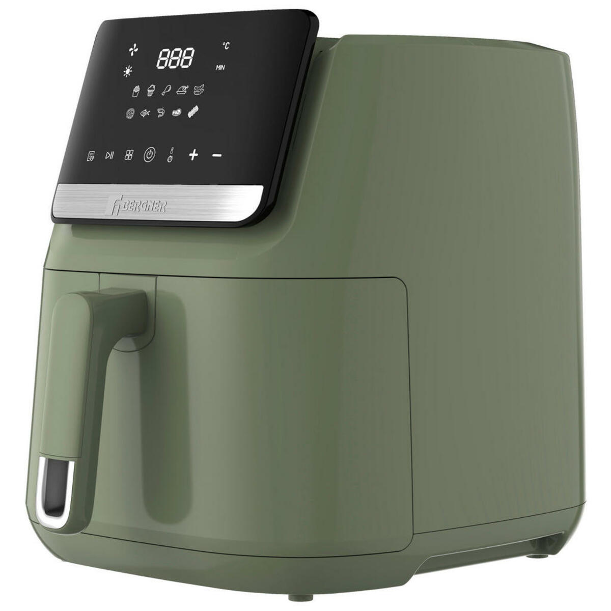 Bild 1 von HEIßLUFTFRITTEUSE, Grün, Metall, Kunststoff, 6.5 L, 38.5x29x33 cm, RoHS, Lfgb, CE, antihaftbeschichteter Innenbehälter, Timer, Heißlufttechnologie, verstellbarer Thermostat, Display, Touchscreen,
