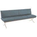 Bild 1 von Koinor Sitzbank, Edelstahl, Graublau, Holz, Metall, Leder, Echtleder, Büffelleder, Nussbaum, furniert, 3-Sitzer, 214x88x66 cm, Dgm, Goldenes M, Lederauswahl, Stoffauswahl, Typenauswahl, mit Rückenl