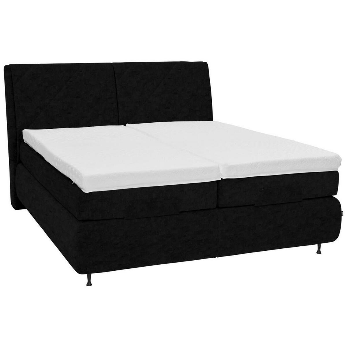 Bild 1 von Dieter Knoll Boxspringbett, Schwarz, Textil, H2 + H3, 7-Zonen, Höhe ca. 19 cm, 180x200 cm, Matratze, gepolstertes Kopfteil, Stoffauswahl, Lederauswahl, in verschiedenen Größen erhältlich, Schlafz