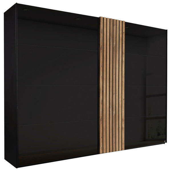 Bild 1 von Novel Schwebetürenschrank, Schwarz, Eiche, Holzwerkstoff, 8 Fächer, 280x223x68 cm, Goldenes M, BQ - Bündnis für Qualität, Made in Germany, Typenauswahl, Beimöbel erhältlich, umfangreiches Zube