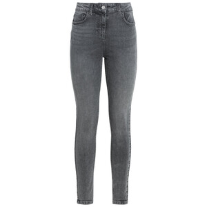 Damen Skinny-Jeans mit Used-Waschung GRAU
