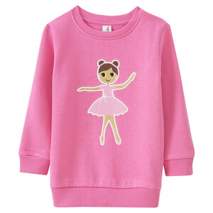 Mädchen Sweatshirt mit Ballerina-Applikation PINK