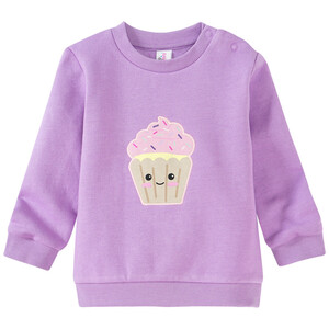 Baby Sweatshirt mit Cupcake-Applikation HELLLILA