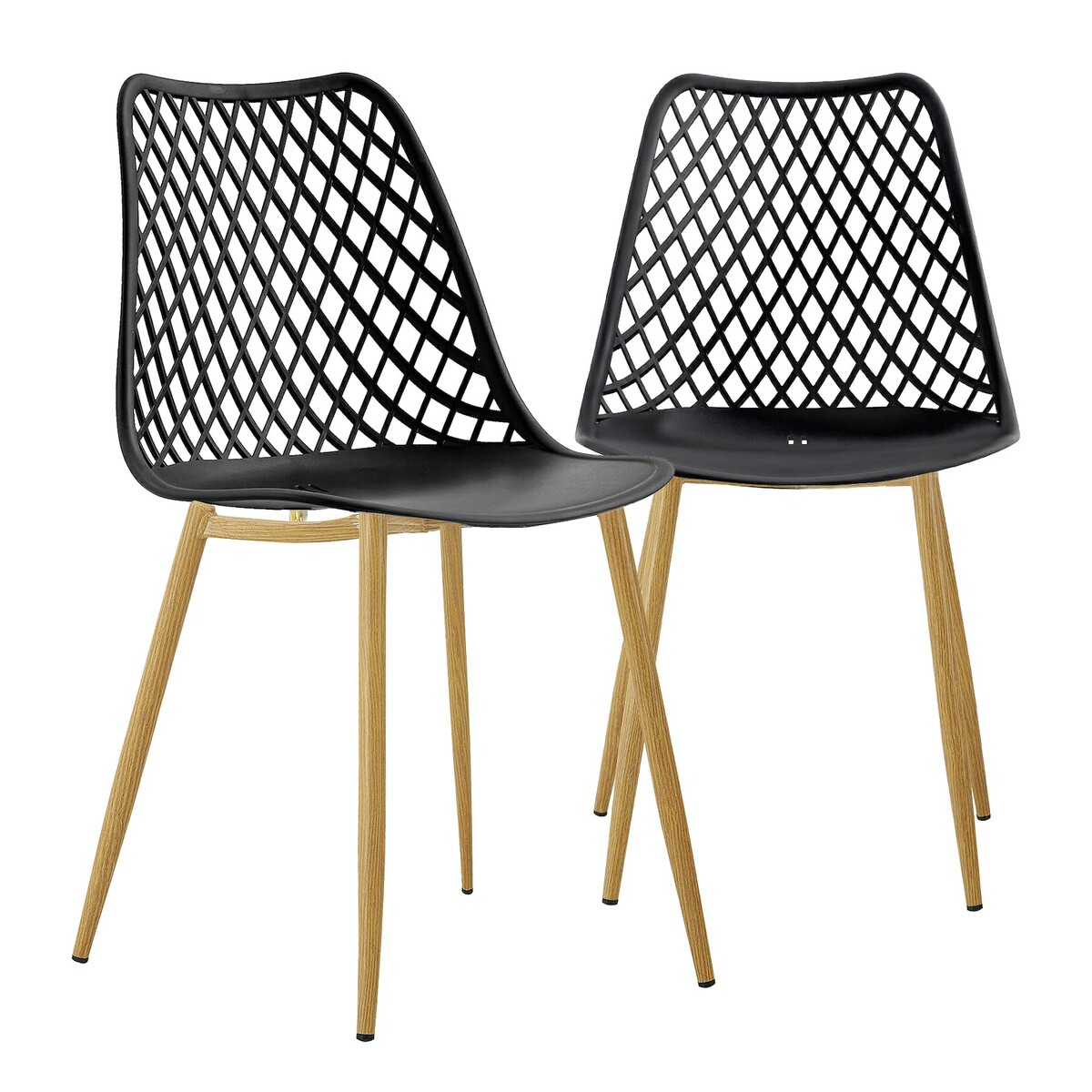 Bild 1 von Moderner Gartenstuhl im eleganten Kunststoff-Design - bequemer Terrassenstuhl in 5 Farbvariationen- pflegeleichte Esstischstühle mit Metallbeinen in Holzoptik für den Außen- und Innenbereich