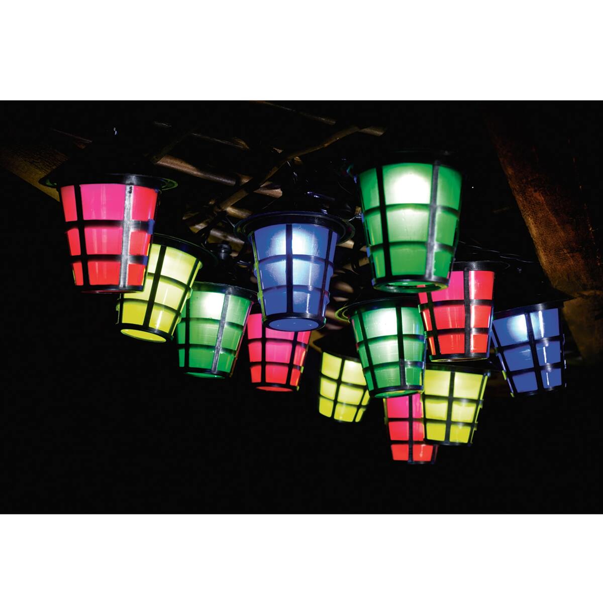 Bild 1 von Lichterkette Solar mit Laternen 50 LED bunt