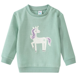 Baby Sweatshirt mit Einhorn-Applikation GRÜN