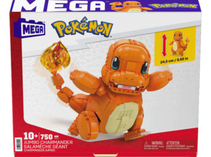 MEGA CONSTRUX Pokémon Jumbo Glumanda-Bauset mit 750 Bausteinen und beweglichen Gliedmaßen Bauset, Mehrfarbig