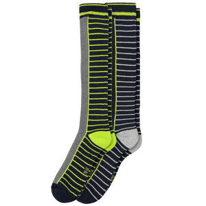 2 Paar Jungen Kniestrümpfe aus Frottee GRAU / DUNKELBLAU