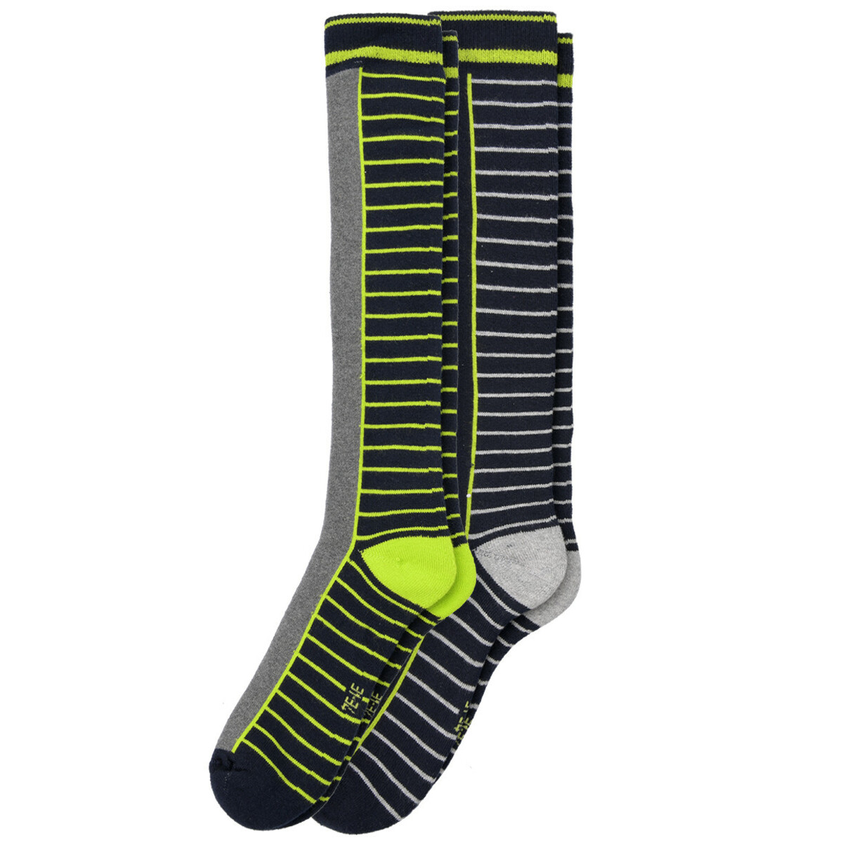 Bild 1 von 2 Paar Jungen Kniestrümpfe aus Frottee GRAU / DUNKELBLAU