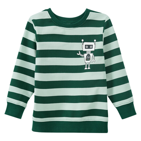 Kinder Sweatshirt Langarm - Baumwolle Pullover Mit Bulldoggen-Stickerei