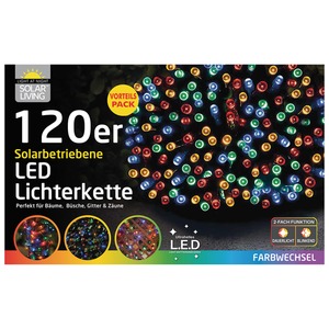 Lichterkette Solar 120 LED, bunt L12m