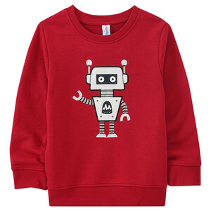 Kinder Sweatshirt mit Roboter-Applikation ROT