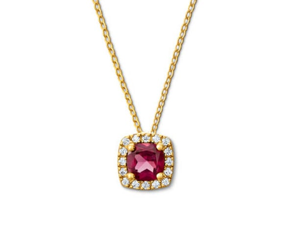 Bild 1 von 585 Gold Kette Rhodolith und Zirkonia