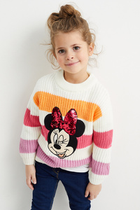C&A Minnie Maus-Pullover-gestreift, Weiß, Größe: 110