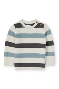 C&A Baby-Pullover-gestreift, Weiß, Größe: 68