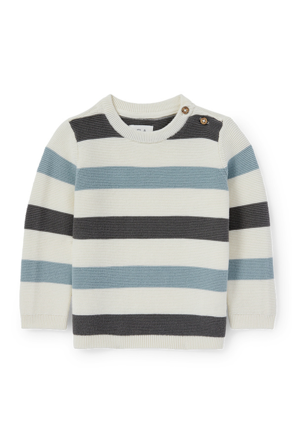 Bild 1 von C&A Baby-Pullover-gestreift, Weiß, Größe: 68