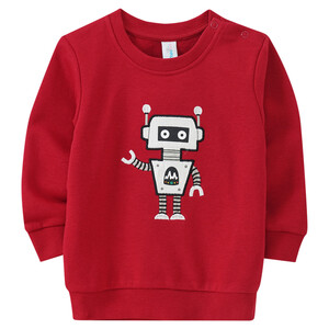 Baby Sweatshirt mit Roboter-Applikation ROT