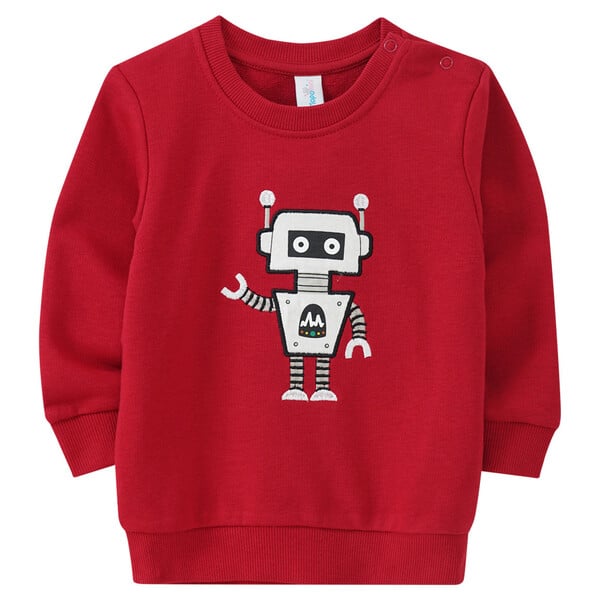 Bild 1 von Baby Sweatshirt mit Roboter-Applikation ROT