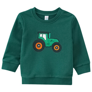 Baby Sweatshirt mit Trecker-Applikation DUNKELGRÜN