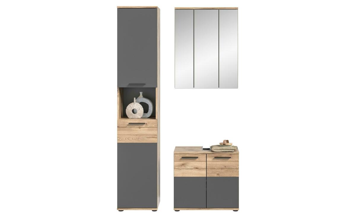 Bild 1 von Badkombination grau Maße (cm): B: 112 H: 190 Badezimmer