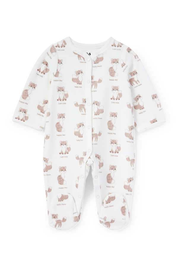 Bild 1 von C&A Fuchs-Baby-Schlafanzug, Weiß, Größe: 56