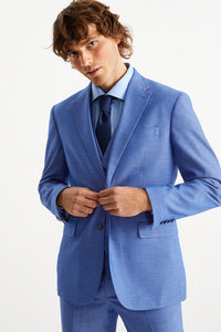 C&A Anzug mit Krawatte-Regular Fit-4 teilig, Blau, Größe: 50