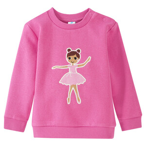 Baby Sweatshirt mit Ballerina-Applikation PINK