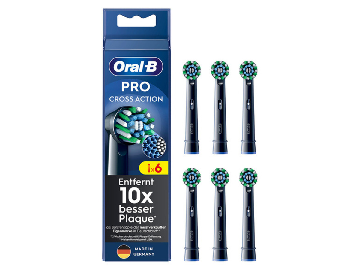 Bild 1 von Oral-B Aufsteckbürsten Pro CrossAction Schwarz 6er