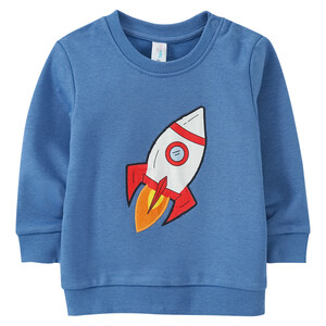 Baby Sweatshirt mit Raumschiff-Applikation BLAU
