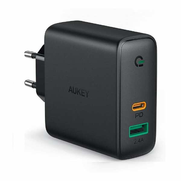 Bild 1 von Aukey PA-D1, 30W PD Ladegerät 2xUSB mit dynamischer Erkennung für USB-C und USB Geräte Dual-Port PD Charger