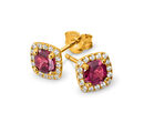 Bild 1 von 585 Gold Ohrstecker Rhodolith und Zirkonia