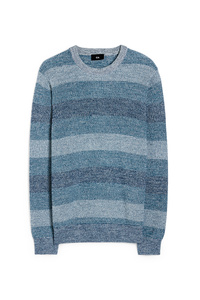 C&A Pullover-gestreift, Blau, Größe: S