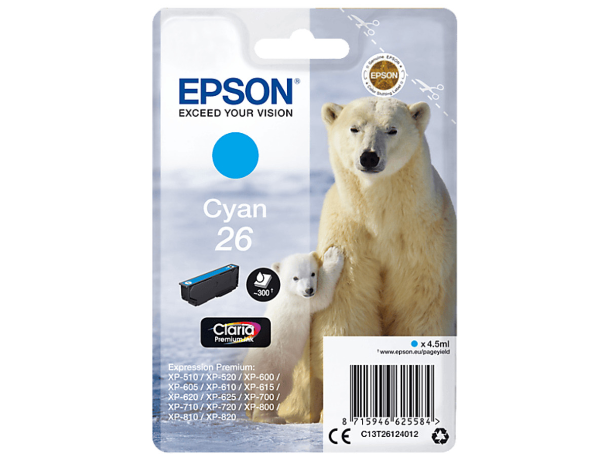 Bild 1 von EPSON Original Tintenpatrone Cyan (C13T26124012)