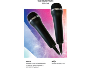 DEEP SILVER Mikrofon für Karaoke Games (Lets Sing, Voice of Germany, SingStar etc.) PlayStation, Nintendo, XBOX One, USB Mikrofone , Schwarz