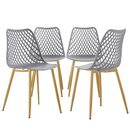 Bild 1 von Moderner Gartenstuhl im eleganten Kunststoff-Design - bequemer Terrassenstuhl in 5 Farbvariationen- pflegeleichte Esstischstühle mit Metallbeinen in Holzoptik für den Außen- und Innenbereich