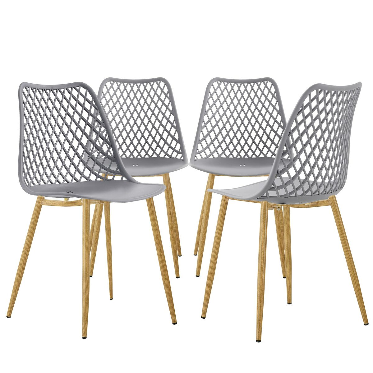 Bild 1 von Moderner Gartenstuhl im eleganten Kunststoff-Design - bequemer Terrassenstuhl in 5 Farbvariationen- pflegeleichte Esstischstühle mit Metallbeinen in Holzoptik für den Außen- und Innenbereich