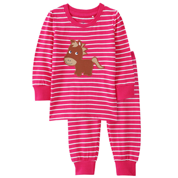 Bild 1 von Baby Schlafanzug mit Pferdchen-Applikation PINK / WEISS