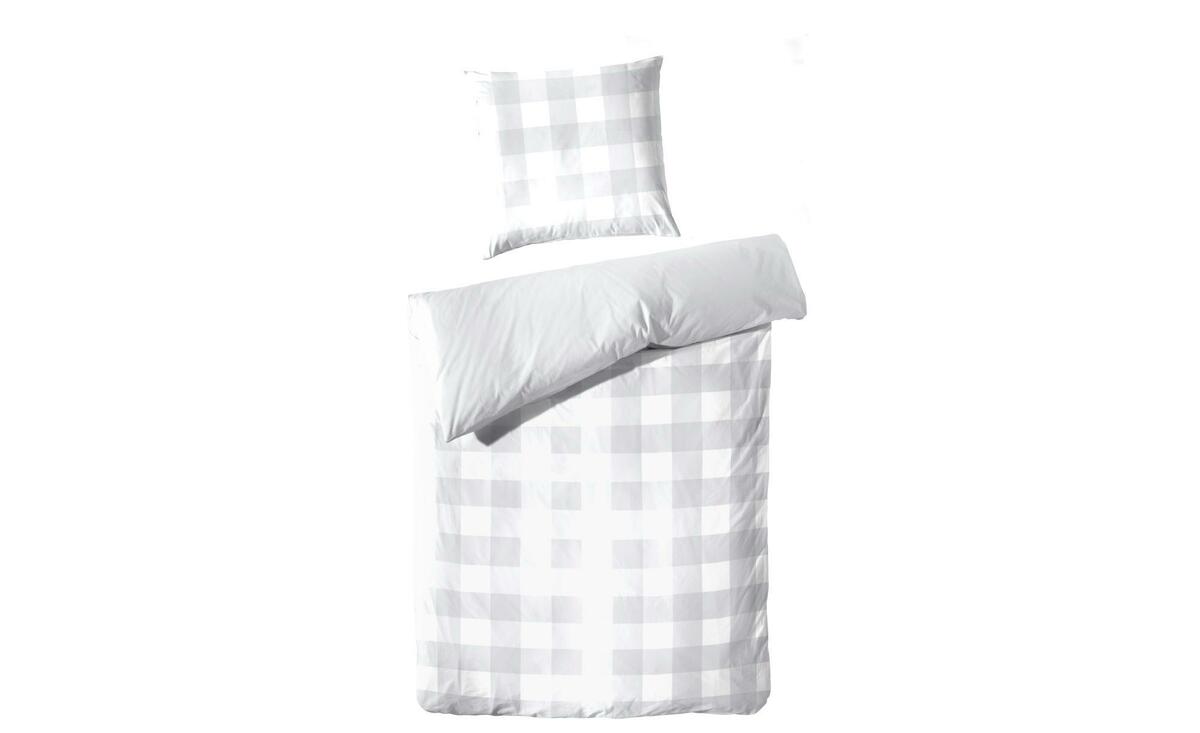 Bild 1 von Perkal Bettwäsche-Set grau Maße (cm): B: 200 H: 1 Heimtextilien