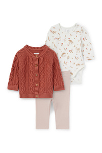 C&A Rehkitz-Baby-Outfit-3 teilig, Rot, Größe: 56