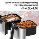 Bild 4 von iceagle Heißluftfritteuse Heißluftfritteuse mit Doppelkammer, 9L Airfryer 2 Körben, 8 Programme, 2600,00 W, 4.5L+4.5L, Ohne Öl Fritteuse Heizluft LED-Touchscreen Edelstahl