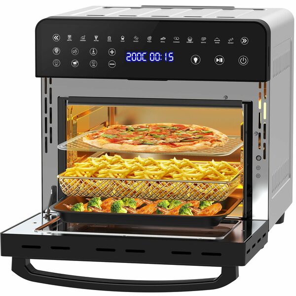 Bild 1 von iceagle Heißluftfritteuse Heißluftfritteuse 15L Mini Backofen Airfryer XXL,13 Programmen, 1800,00 W, LED-Anzeige, Heißluftfritteuse, Fritteuse, Grill, Obst-Dehydrator, Toaster, Mikrowellenher