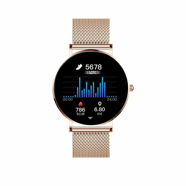 Bild 3 von XCOAST SIONA 2 Damen Smartwatch (4,2 cm/1,3 Zoll, iOS & Android) Rosegold (hell), Fitness Tracker, 3-tlg., neueste Generation, Wasserdicht, Ultra flach, Puls, Blutdruck, brillante Farben
