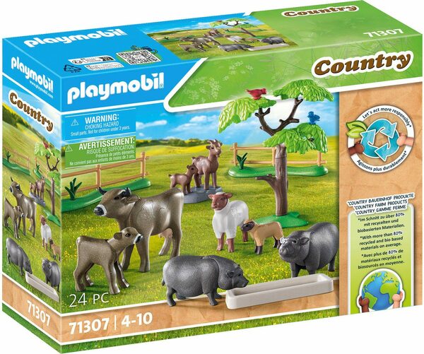 Bild 1 von Playmobil® Konstruktions-Spielset Bauernhoftiere (71307), Country, (24 St), teilweise aus recyceltem Material; Made in Germany