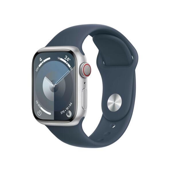 Bild 1 von Watch Series 9 GPS + Cellular 41mm Silber Aluminiumgehäuse mit Sturmblau Sportarmband - M/L