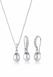 Elli Schmuckset Elegant Perle Kristalle 925 Silber